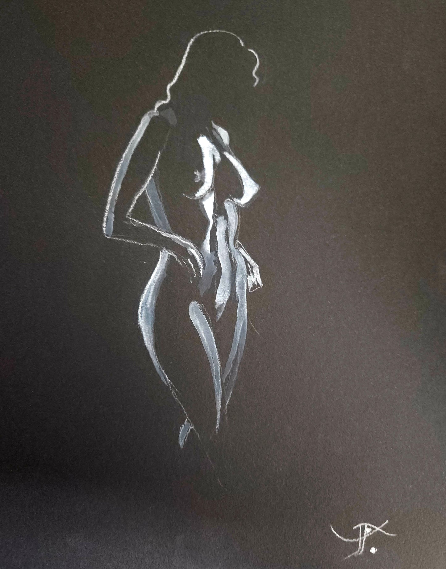 Peinture aquarelle nu Femme 2