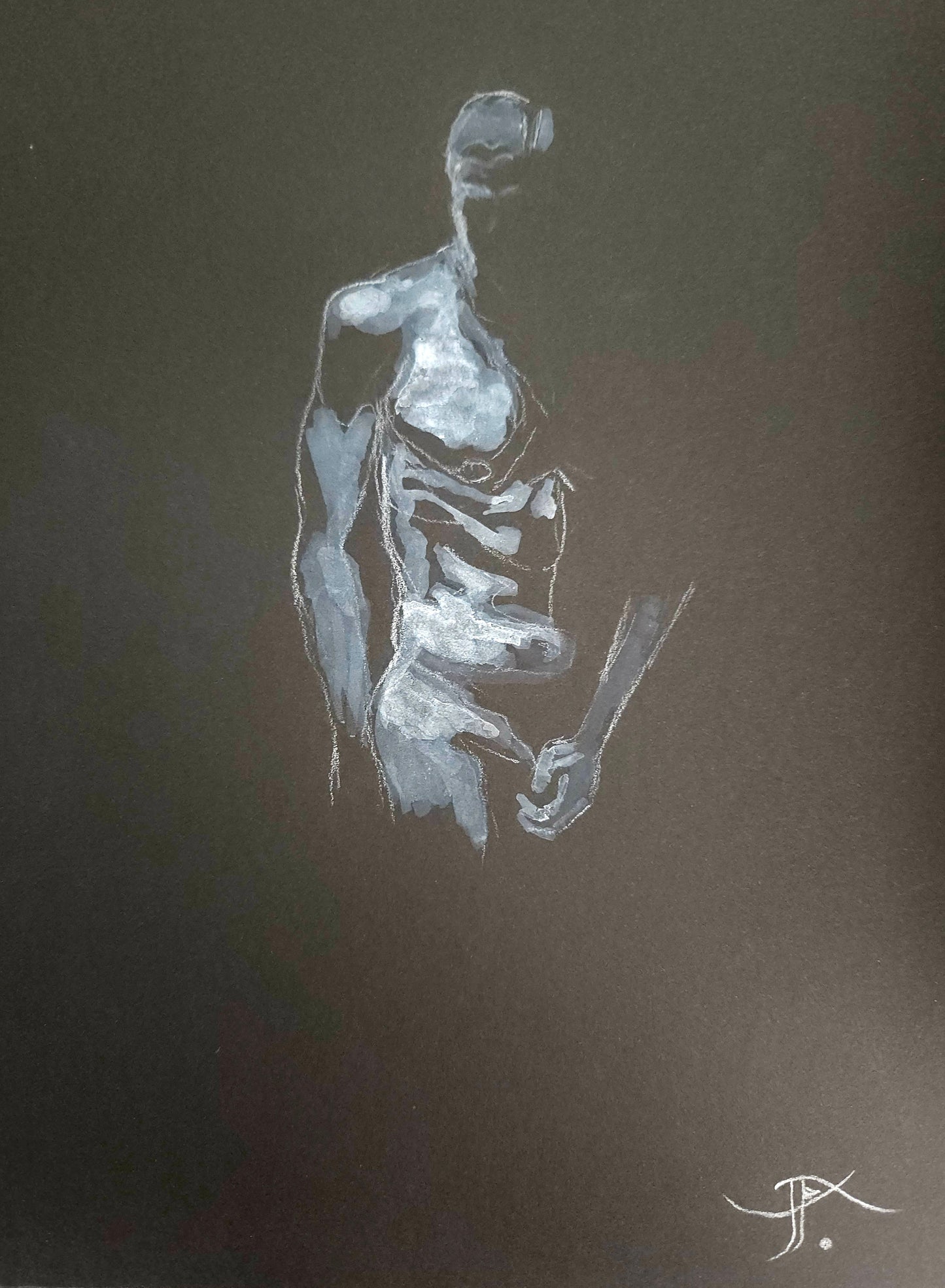 Peinture aquarelle nu Homme 2